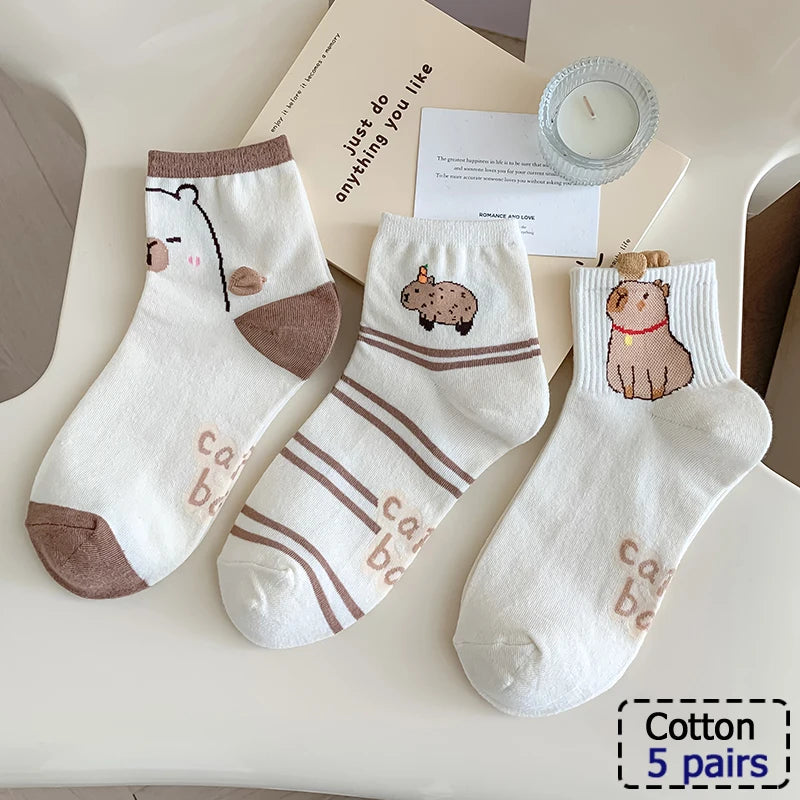 5/10 Pair  New Striped Casual Breathable Socks High Quality Harajuku Retro Socks Men/Women Cotton Socks