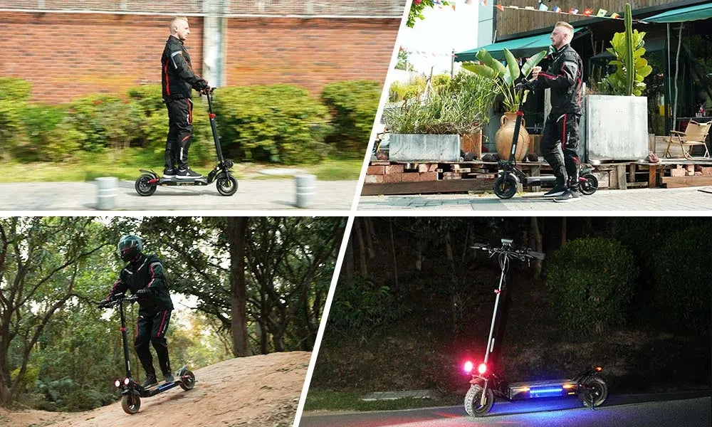 iScooter iX4 Electric Scooter 800W Smart EScooter 48V 15Ah LCD Display 10 Inch Off Road Tire Foldable Adult Electric Skateboard