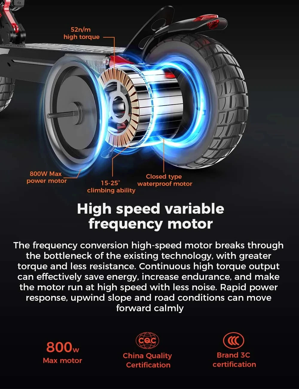 iScooter iX4 Electric Scooter 800W Smart EScooter 48V 15Ah LCD Display 10 Inch Off Road Tire Foldable Adult Electric Skateboard