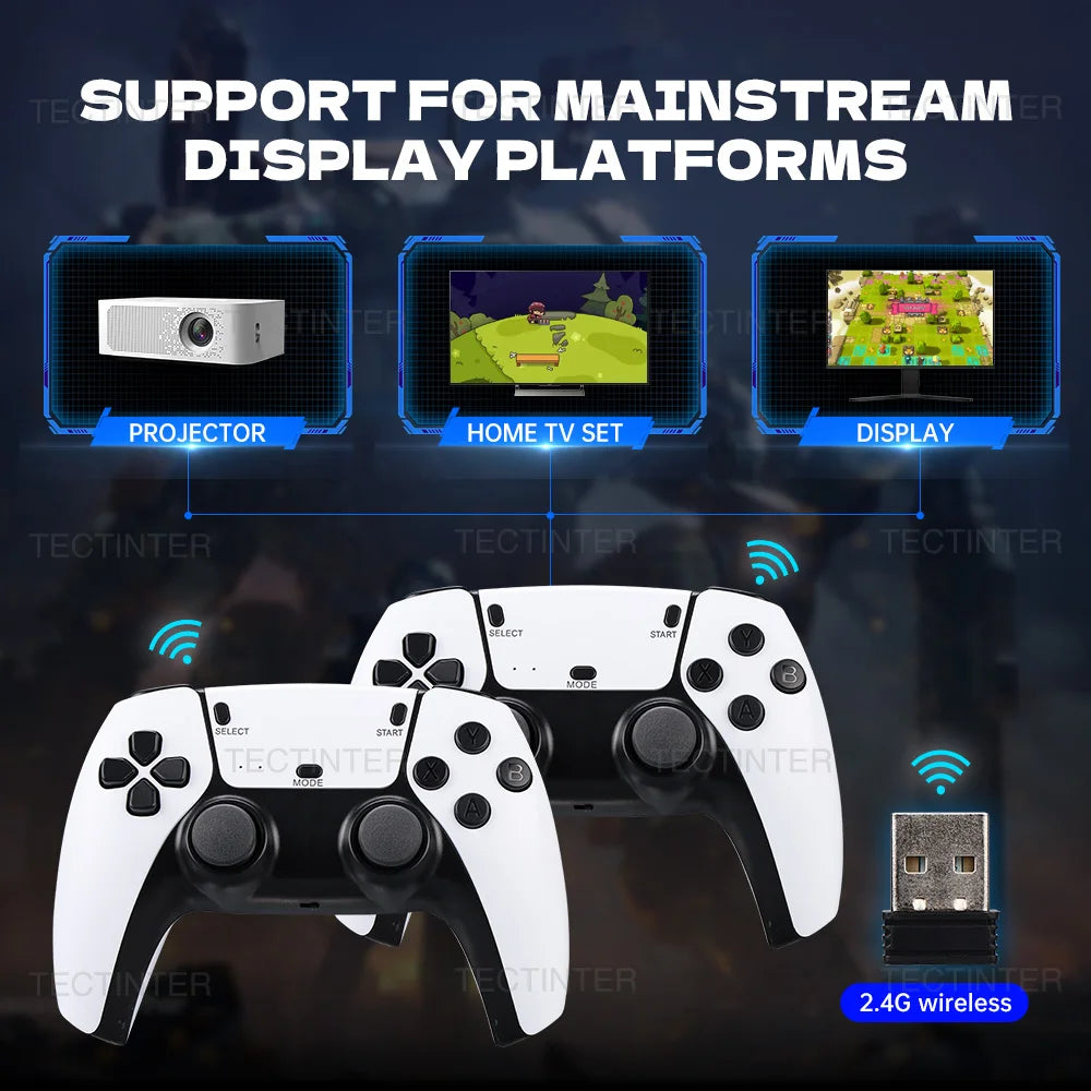 M15 4K Game Stick Mini Video Games Consoles Retro Handheld 20000 Games Player HD Video Game Stick 2.4G Double Wireless Controlle
