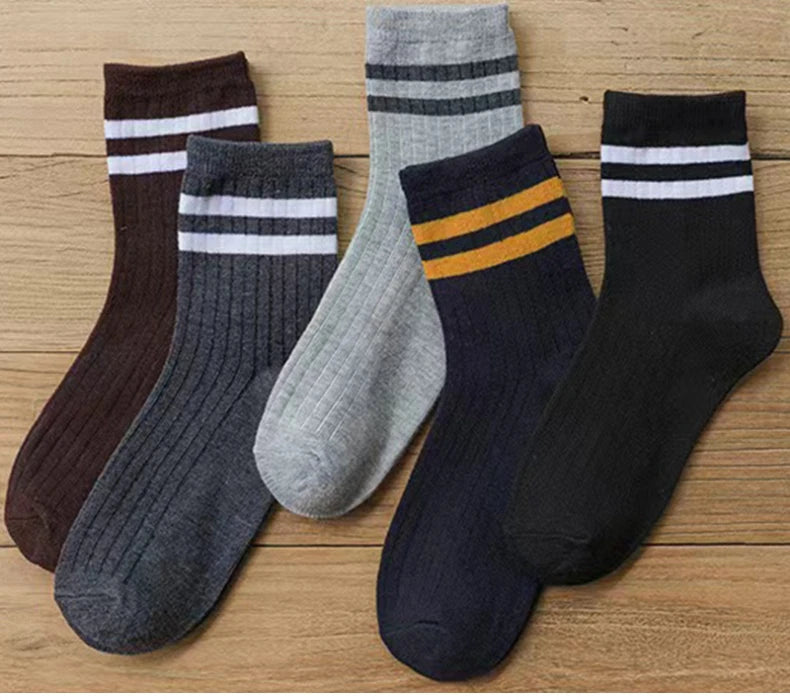 5/10 Pair  New Striped Casual Breathable Socks High Quality Harajuku Retro Socks Men/Women Cotton Socks